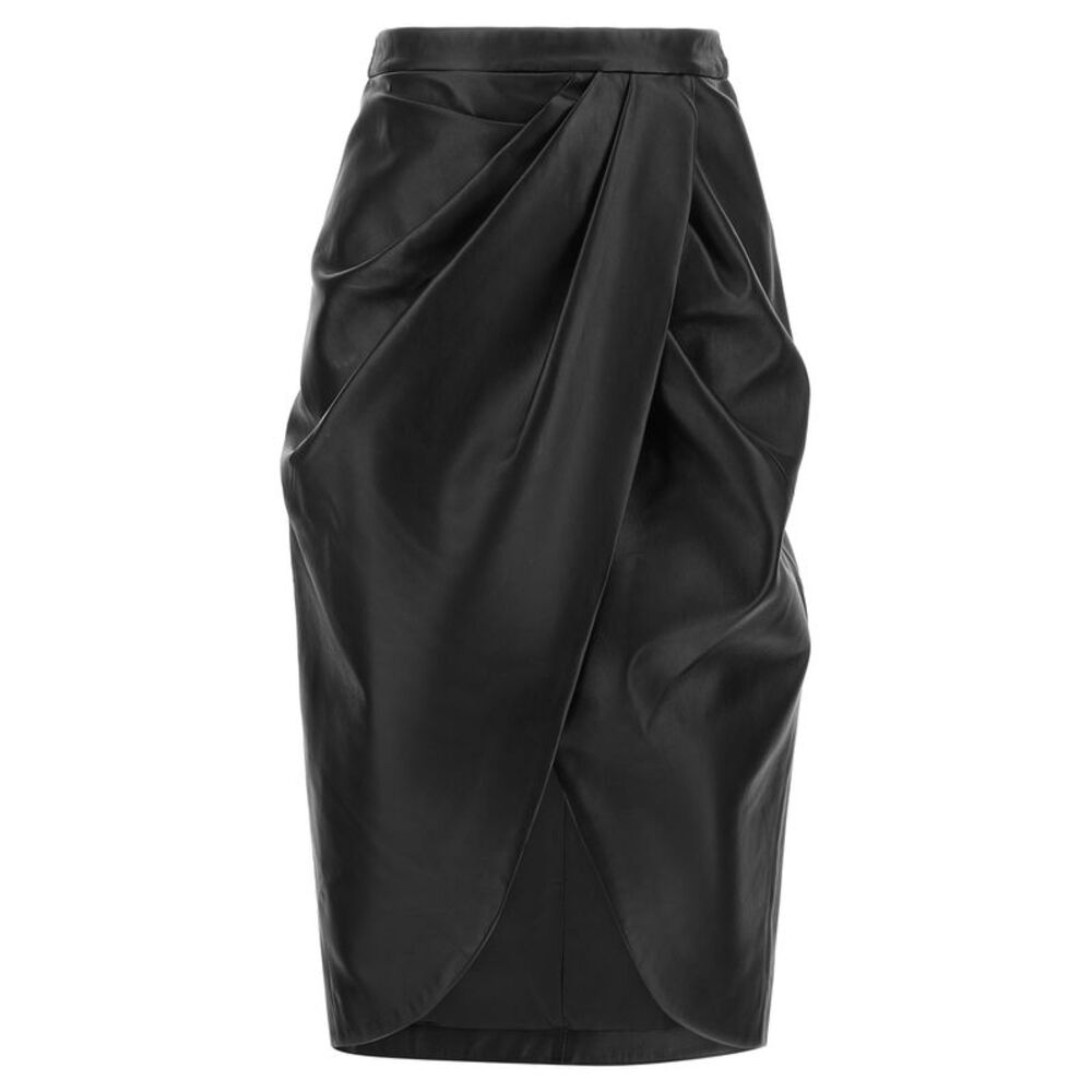 Balmain Women Leather Skirt